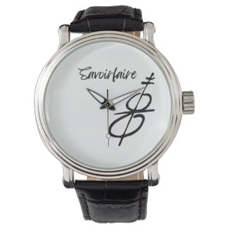 Reloj de correa de cuero negro vintage de SavoirFa