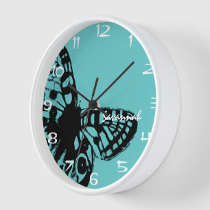 Reloj de cosecha de mariposa de Aqua personalizado
