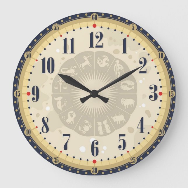 Reloj de cosecha negro y pekinés Rótulos de zodiac (Anverso)