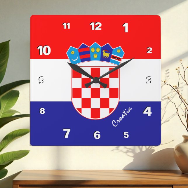 Reloj de Croacia, hogar patriótico, bandera croata (Subido por el creador)