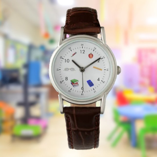 reloj de cuero del profesor de regreso a la escuel (Subido por el creador)