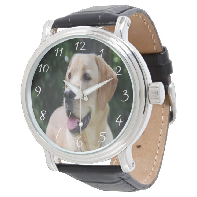 Reloj de cuero fotográfico de perro personalizado (Angular)