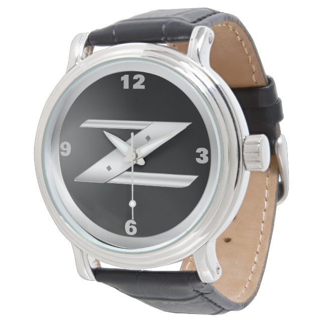 Reloj de cuero negro 350Z para hombres (Angular)
