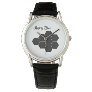 Reloj de cuero negro clásico