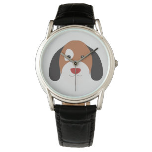 Reloj de cuero negro clásico