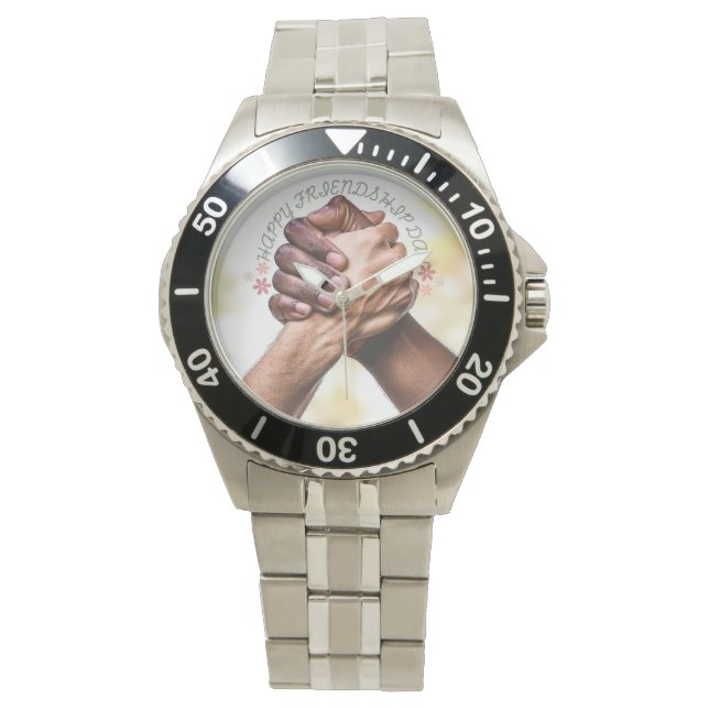 Reloj de cuero negro clásico (Anverso)