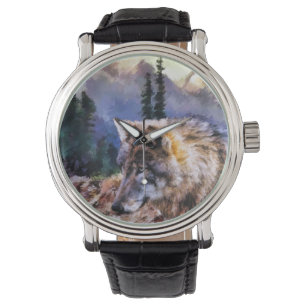Reloj de cuero negro vintage de los hombres de la 