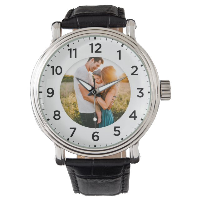 Reloj de cuero personalizado de entrada de foto (Anverso)