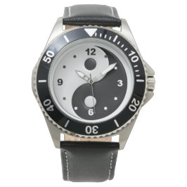 reloj de cuero yin yang para hombres