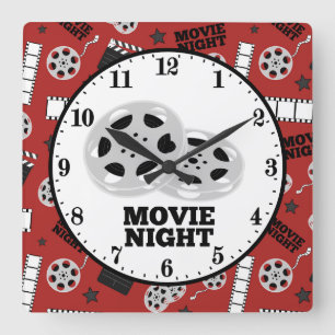 Reloj de decoración nocturna de cine en casa