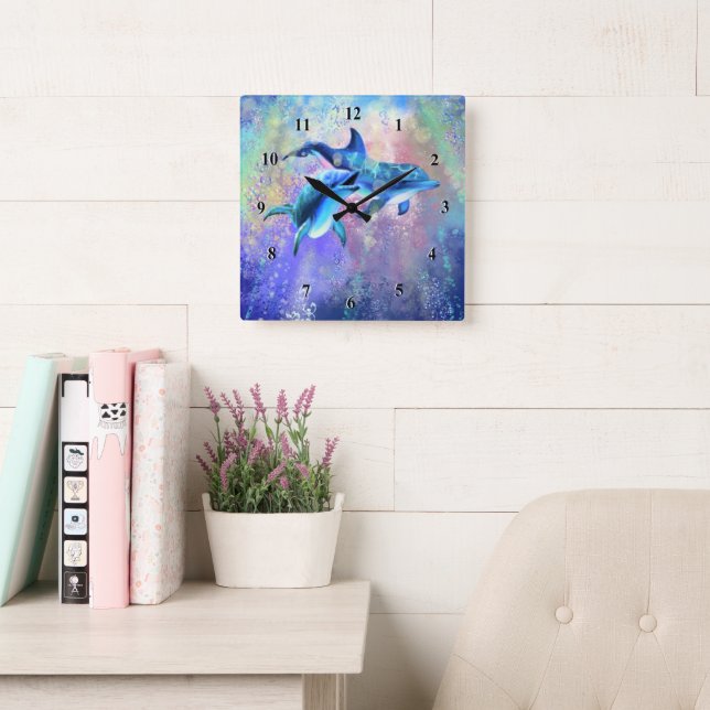 Reloj de delfín de pareja (Sala de lectura)