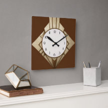 Reloj de diamante geométrico de arte marrón minima