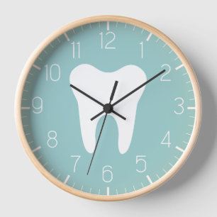Reloj de diente blanco de oficina dental de dentis