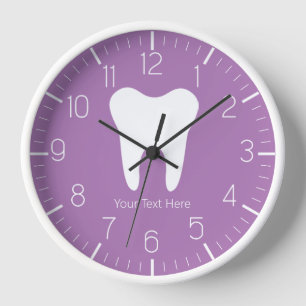 Reloj de diente blanco dental de oficina de dentis