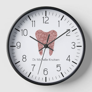 Reloj de dientes blancos de oficina de dentista pe