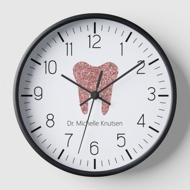 Reloj de dientes blancos de oficina de dentista pe (Anverso)