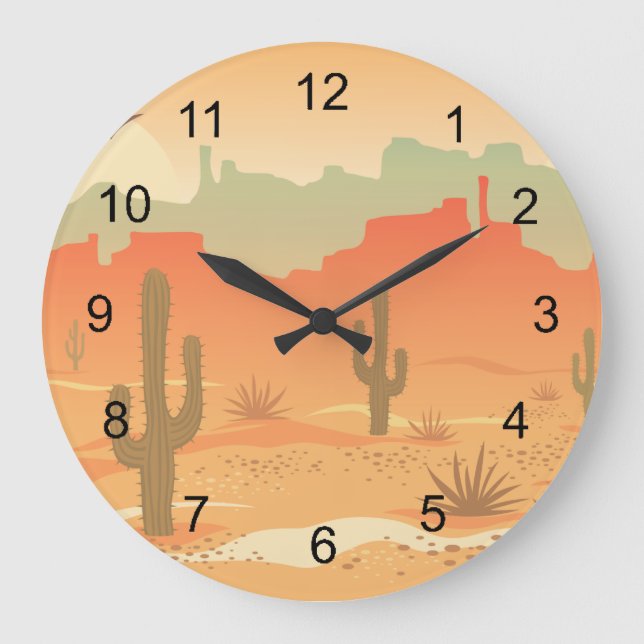 Reloj de diseño de cactus del desierto (Anverso)