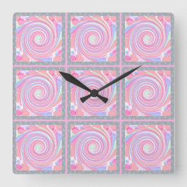 Reloj de diseño de giro abstracto rosa