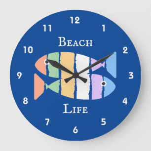 Reloj de diseño de la playa de peces de dos colore