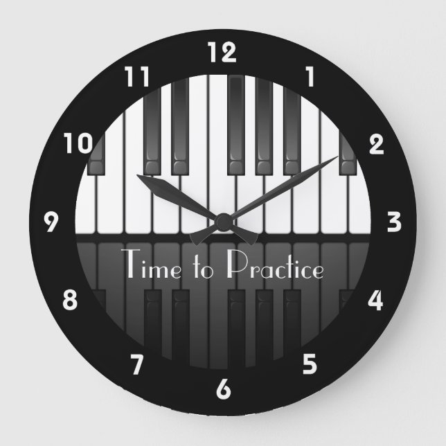Reloj de diseño de teclado de piano (Anverso)