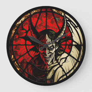 Reloj de diseño del diablo del vidrio contenido