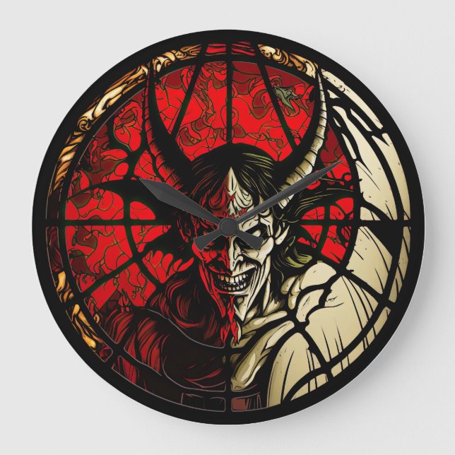 Reloj de diseño del diablo del vidrio contenido (Anverso)