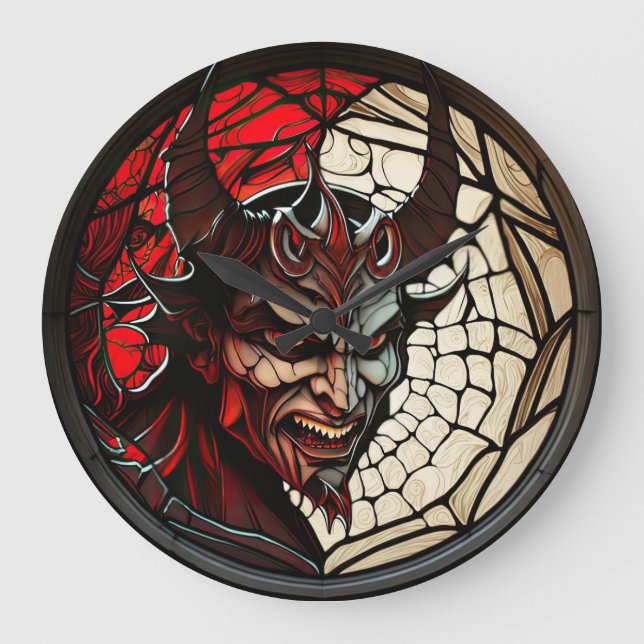 Reloj de diseño del diablo del vidrio contenido (Anverso)