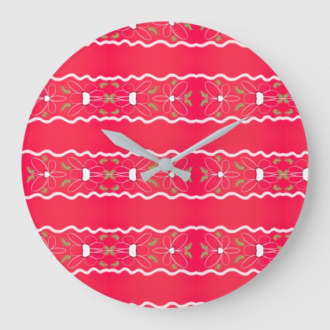 Reloj de diseño floral brillante (Anverso)