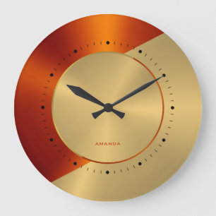 Reloj de diseño geométrico y oro metálico