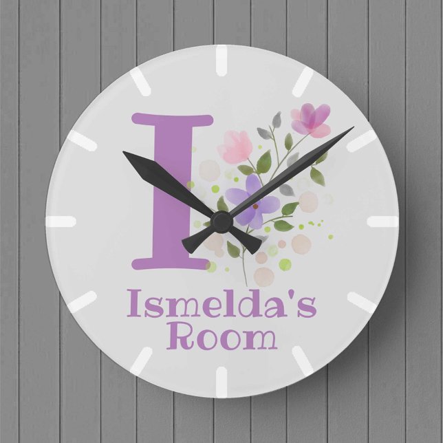 Reloj de dormitorio infantil con nombre e inicio (Subido por el creador)