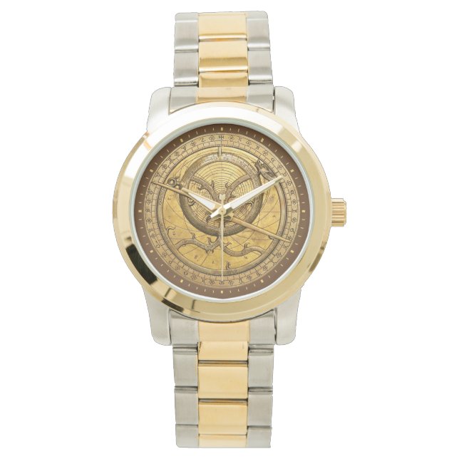 Reloj de dos tonos de astrolabio antiguo (Anverso)