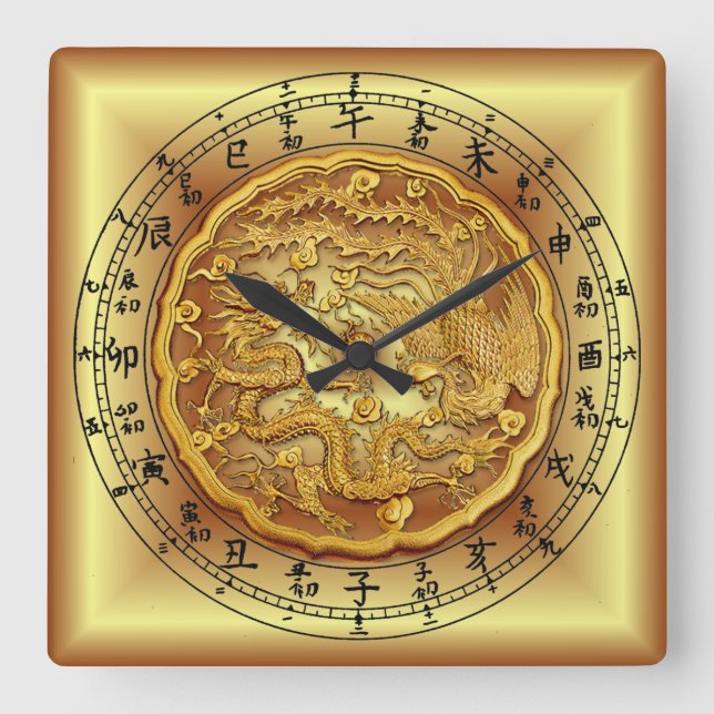 Reloj de dragón chino ~ Dragón y Fénix ~ (Anverso)