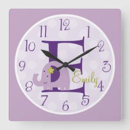 Reloj de elefante de lavanda personalizado