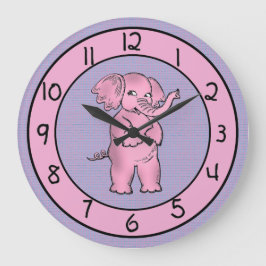 Reloj de elefante rosa y morado para los niños