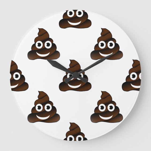 reloj de emoji de poop divertido (Anverso)