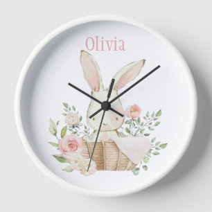 Reloj de enfermera con nombre de conejo conejo con