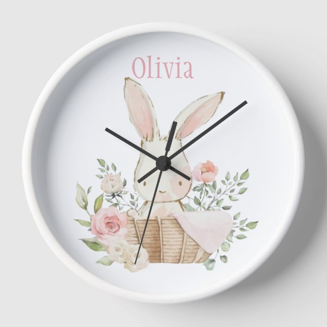 Reloj de enfermera con nombre de conejo conejo con (Anverso)