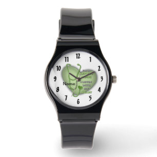 Reloj de enfermera partera de corazón verde