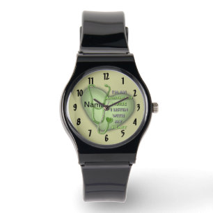 Reloj de enfermeras anestesistas del corazón verde