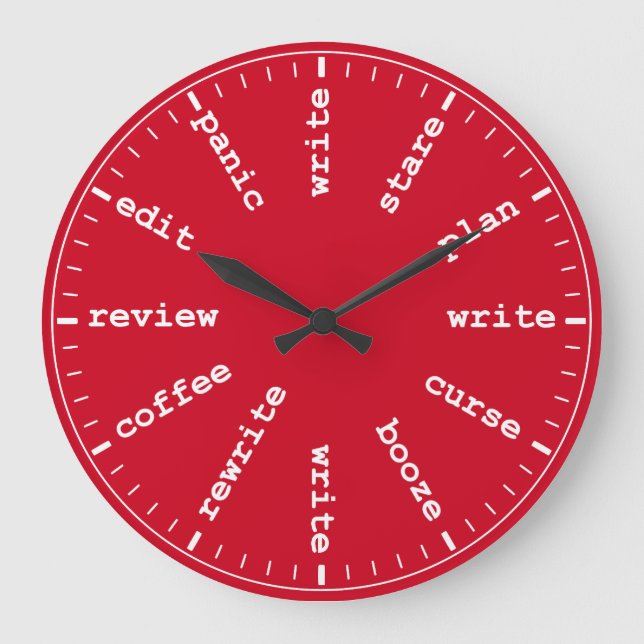 Reloj de escritor gracioso de escritor en rojo (Anverso)