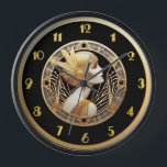 Reloj de estilo Art Deco<br><div class="desc">He creado este encantador reloj estilo Art Deco Flapper en color oro y negro. Este reloj sería bastante elegante en cualquier habitación de la casa y se adaptaría especialmente a la decoración moderna art deco home.</div>