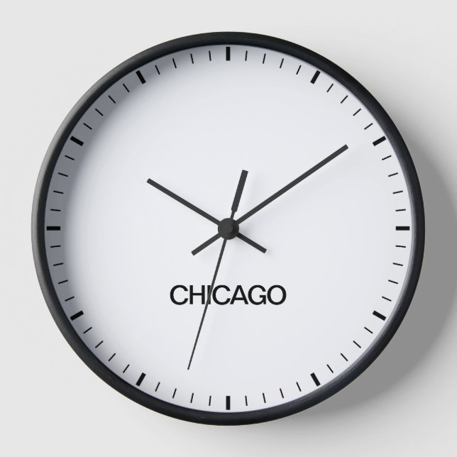 Reloj de estilo de Newsroom de Chicago Time Zone (Anverso)