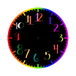 Reloj de estilo psicodélico divertido con números<br><div class="desc">Reloj divertido de aspecto psicodélico con numeración colorida.</div>