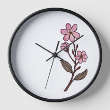 Reloj de flores de cerezo