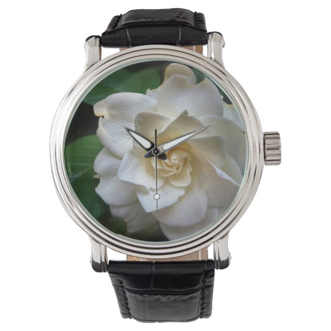 Reloj de flores de la gardenia blanca (Anverso)
