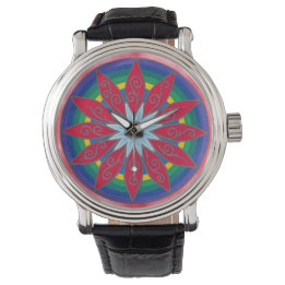 Reloj de flores de pinata geométrica