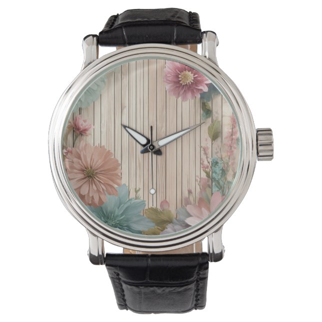 reloj de fondo de flores (Anverso)