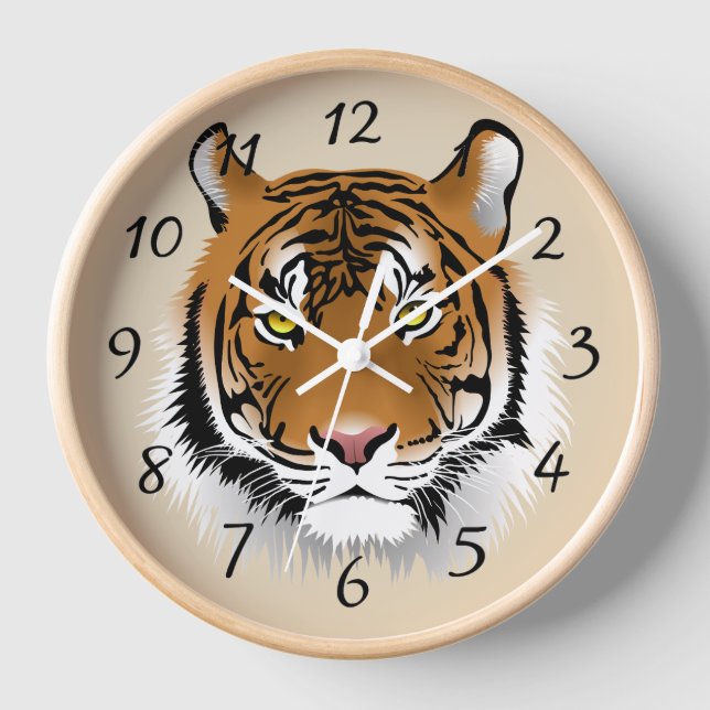 Reloj de fondo de la cara del tigre (Anverso)