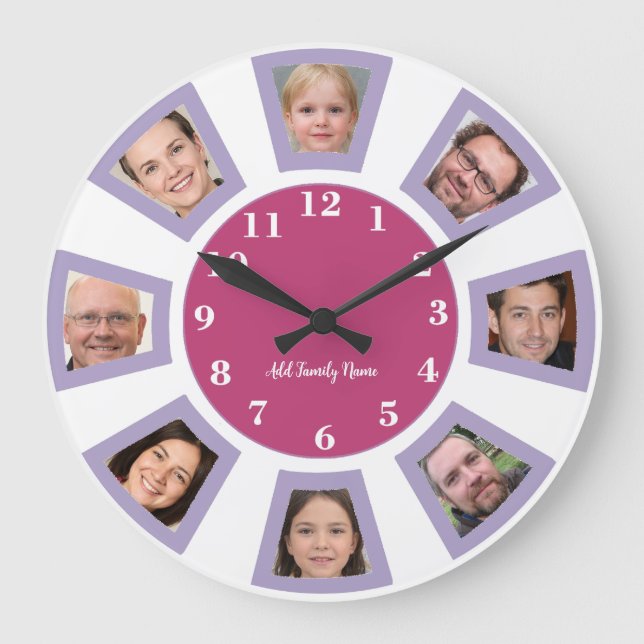 Reloj de fotos familiares personalizadas (Anverso)