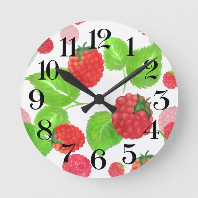 Reloj de frambuesas a la acuarela (Anverso)